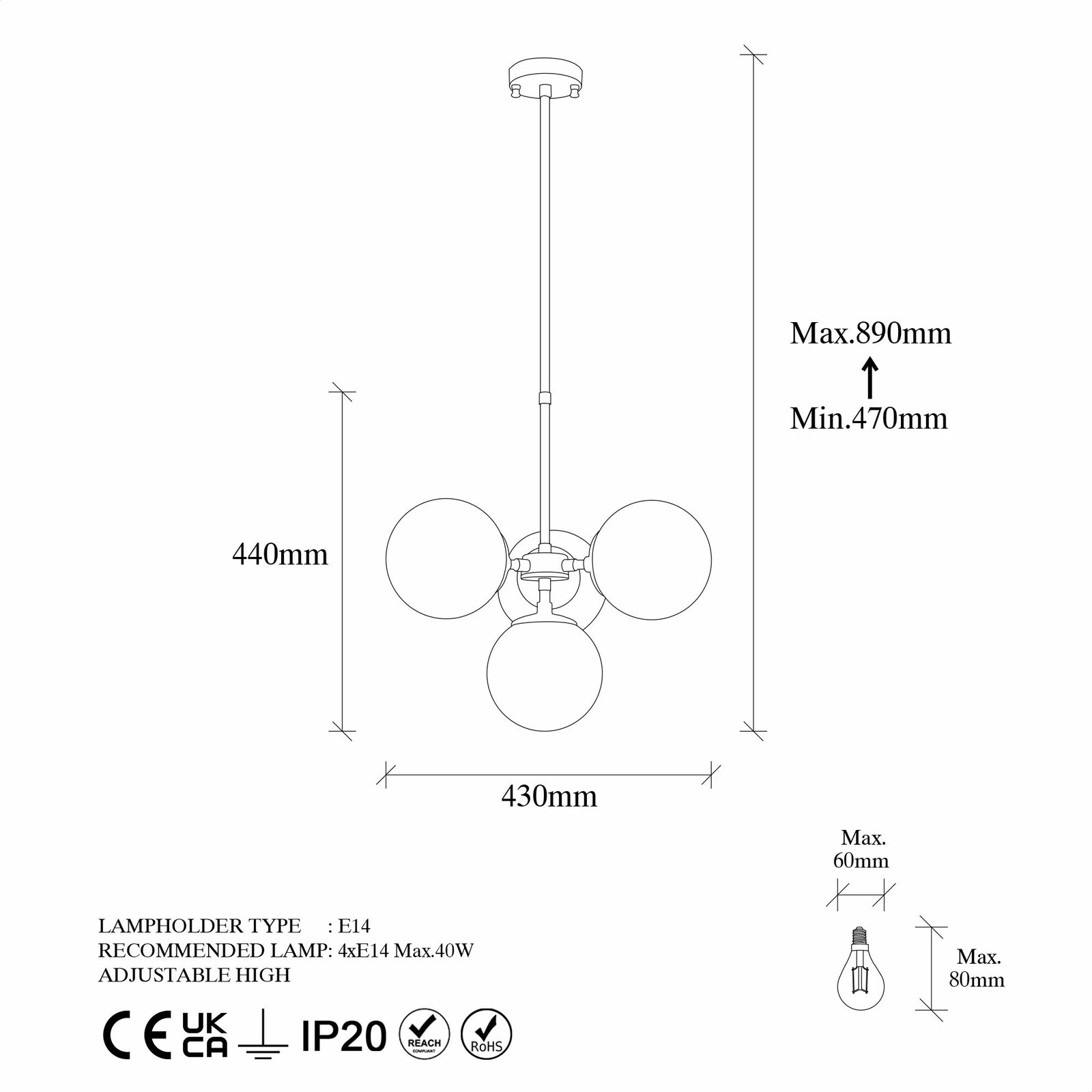 Llambë tavani Opviq, Akkas - 10060, ngjyrë vintage