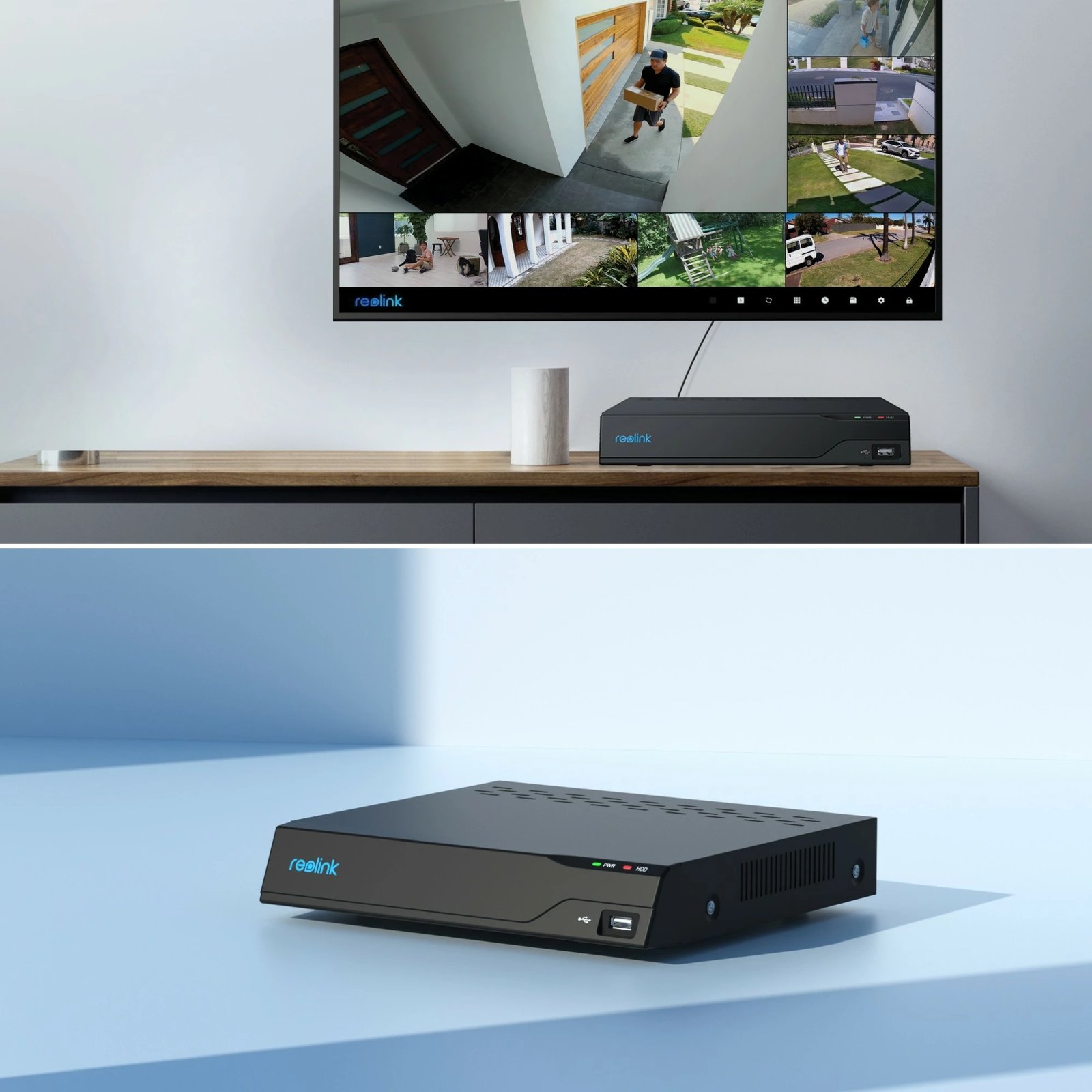 NVR Reolink NVS8, 8 kanale, 2TB HDD, deri në 12TB, i zi