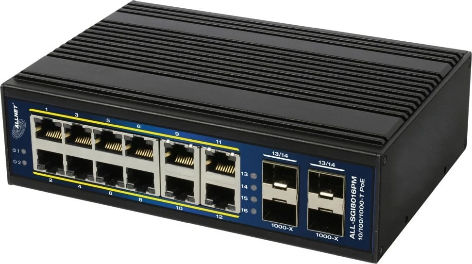 Switch ALLNET ALL-SGI8016PM, Managed, L2+/L3, Gigabit Ethernet (10/100/1000), Full duplex, PoE, Wall mountable