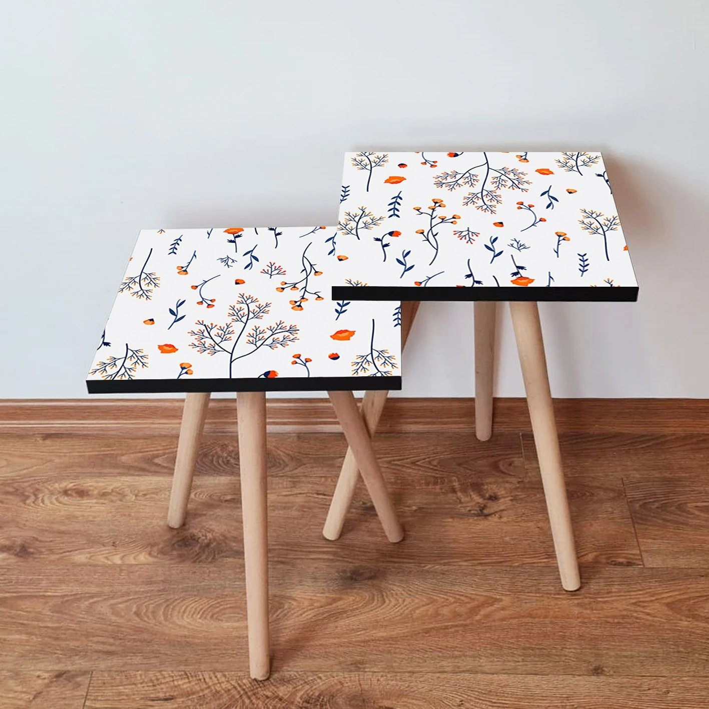 Tavolina të ndërlidhura (2 copë), Skye Decor, 2Shp172, ngjyrë bardhë