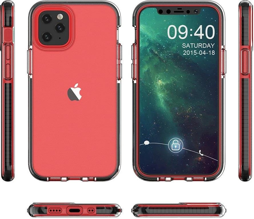 Mbështjellës celular Hurtel Spring Case TPU xhel ultra i hollë 1 mm për iPhone 13 Pro, i tejdukshëm me kornizë, i zi