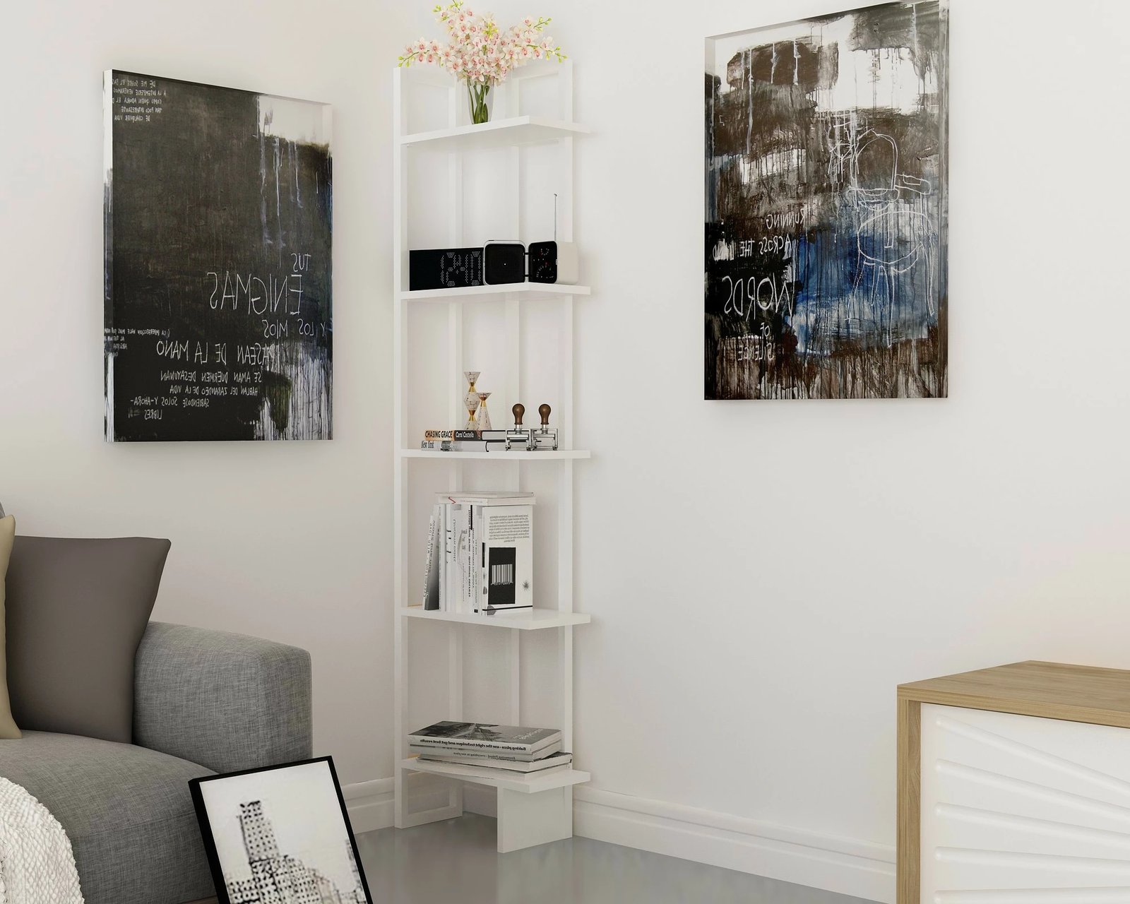 Raft librash Hanah Home, Alice, i bardhë