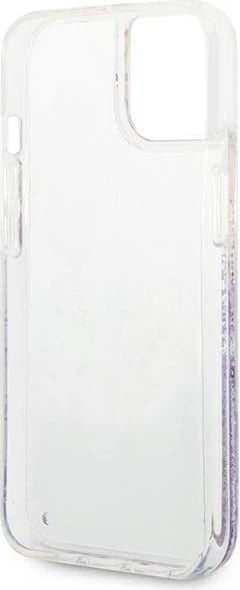 Mbështjellës Guess GUHCP14MLFLSU për iPhone 14 Plus, Flower Liquid Glitter, vjollcë