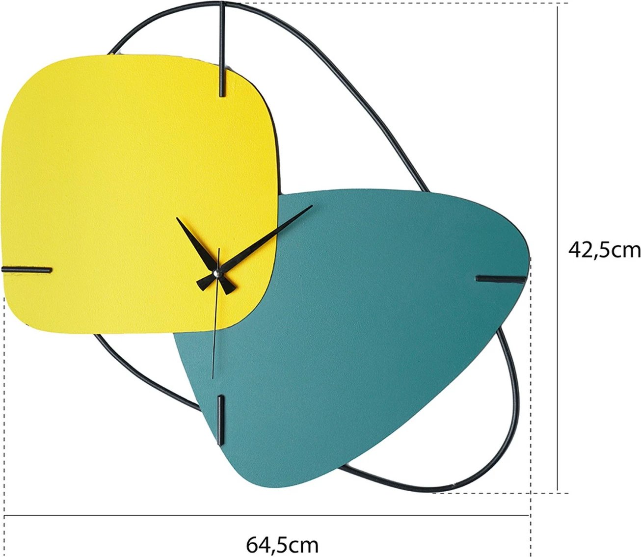 Orë muri dekorative metalike Wallity, Brazil, e verdhë dhe e gjelbër