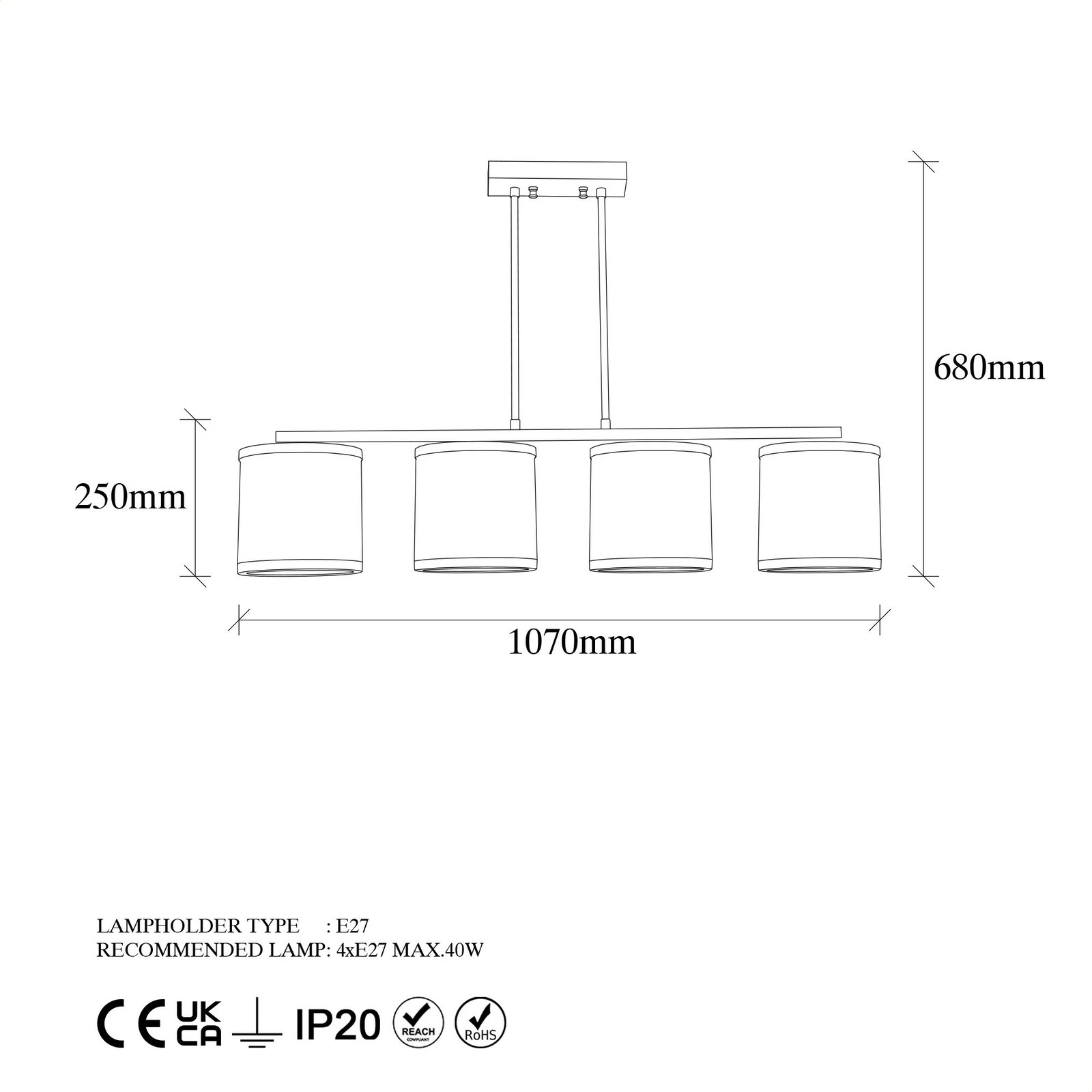 Llambë tavani Opviq, Way - 11645, ngjyrë vintage