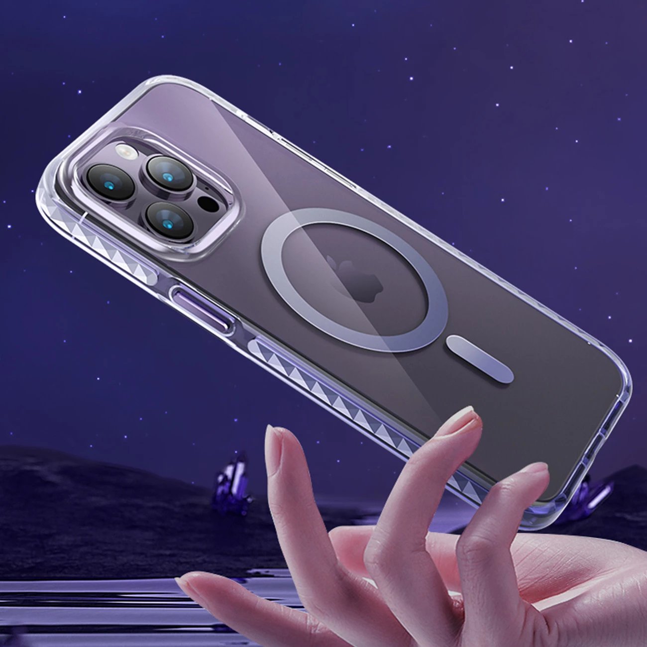 Mbështjellës Kingxbar Ice Crystal Series për iPhone 14, MagSafe, Gri