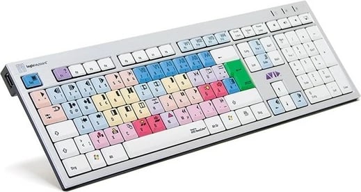 Tastierë LogicKeyboard Avid NewsCutter, full-size, USB, QWERTZ, alumini
