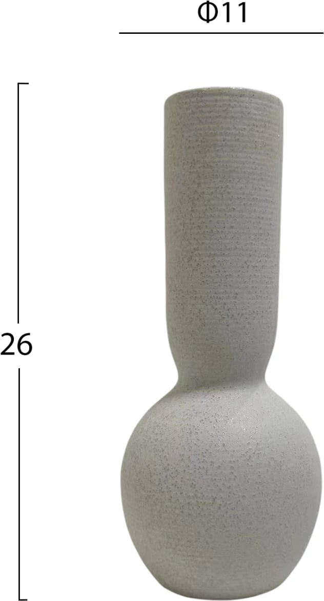 Dekor tavoline prej qeramike GALAD FH4616.01 ngjyrë e bardhë e zbehtë me kristalizim Φ11x26Hcm Dekor tavoline prej qeramike GALAD FH4616.01 ngjyrë e bardhë e zbehtë me kristalizim Φ11x26Hcm