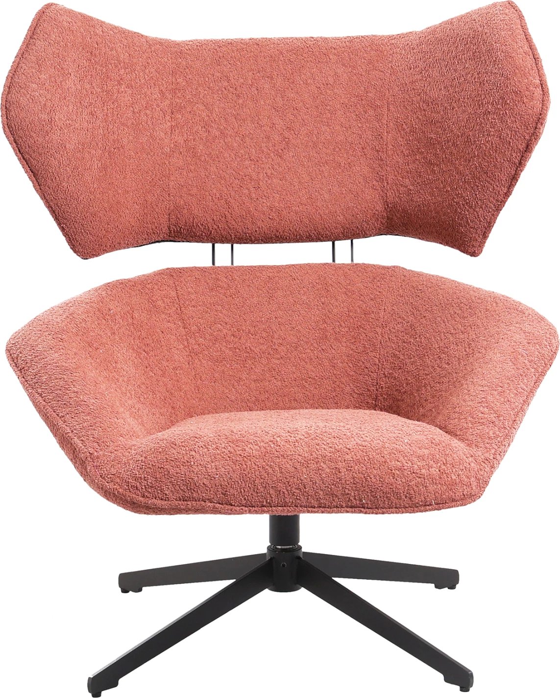 Karrige rrotulluese BRYLL FH9597.02, ngjyrë rozë boucle-bazë metalike e zezë, 86x90x97H cm