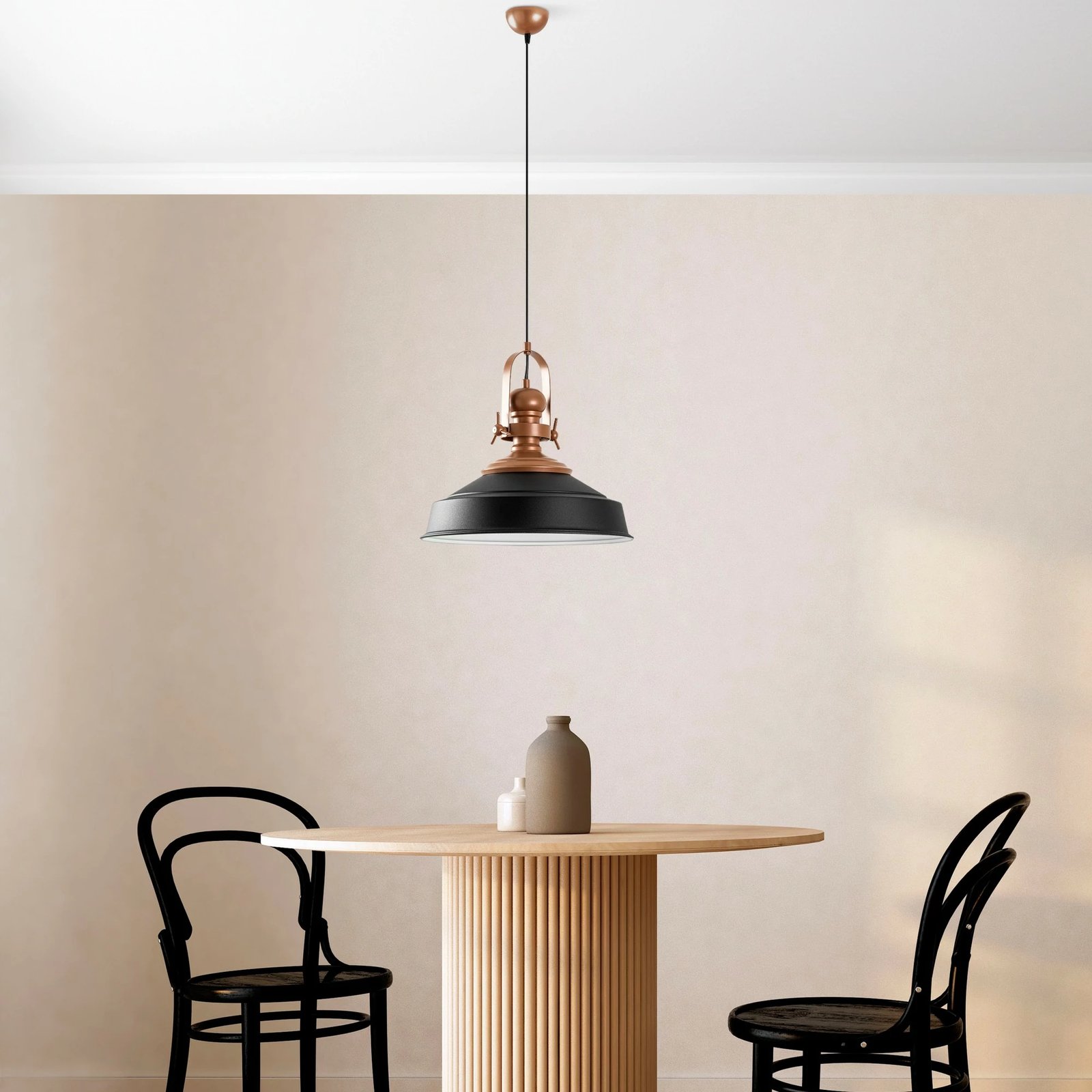 Llambë tavani Opviq Craft, e zezë, 41cm, 45-130cm lartësi, 1xE27