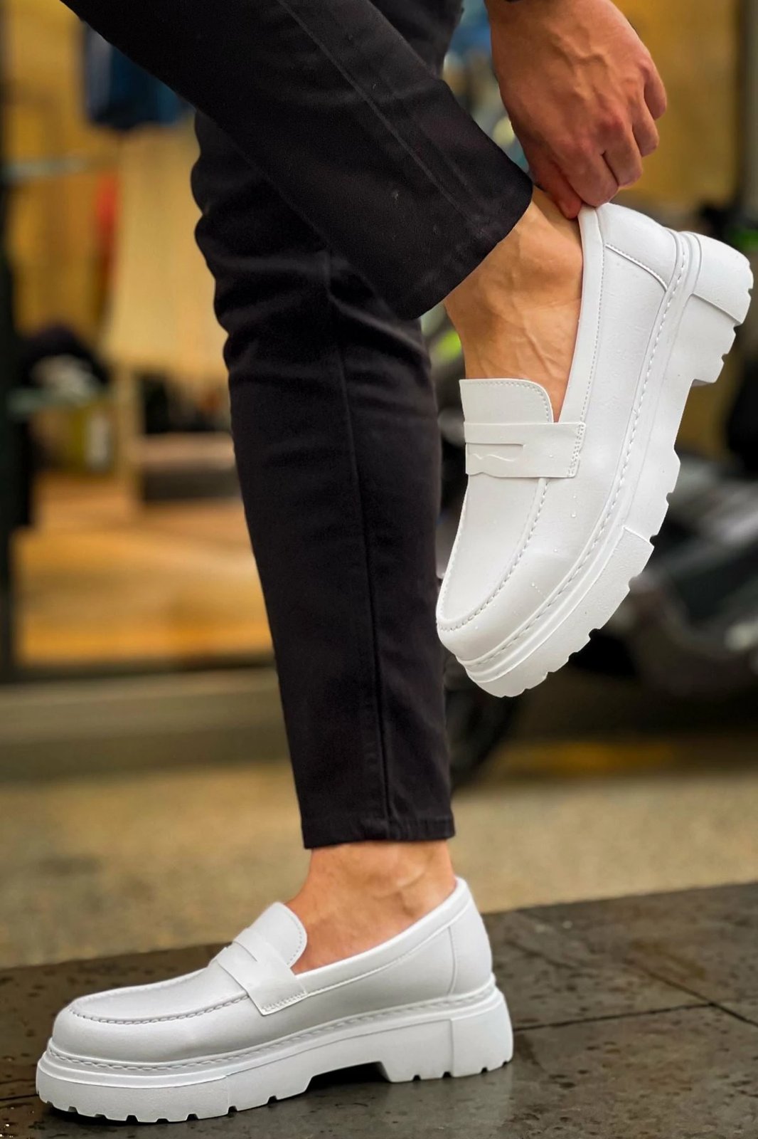 Këpucë për meshkuj, Chekich 2417 FBT White Men Loafer