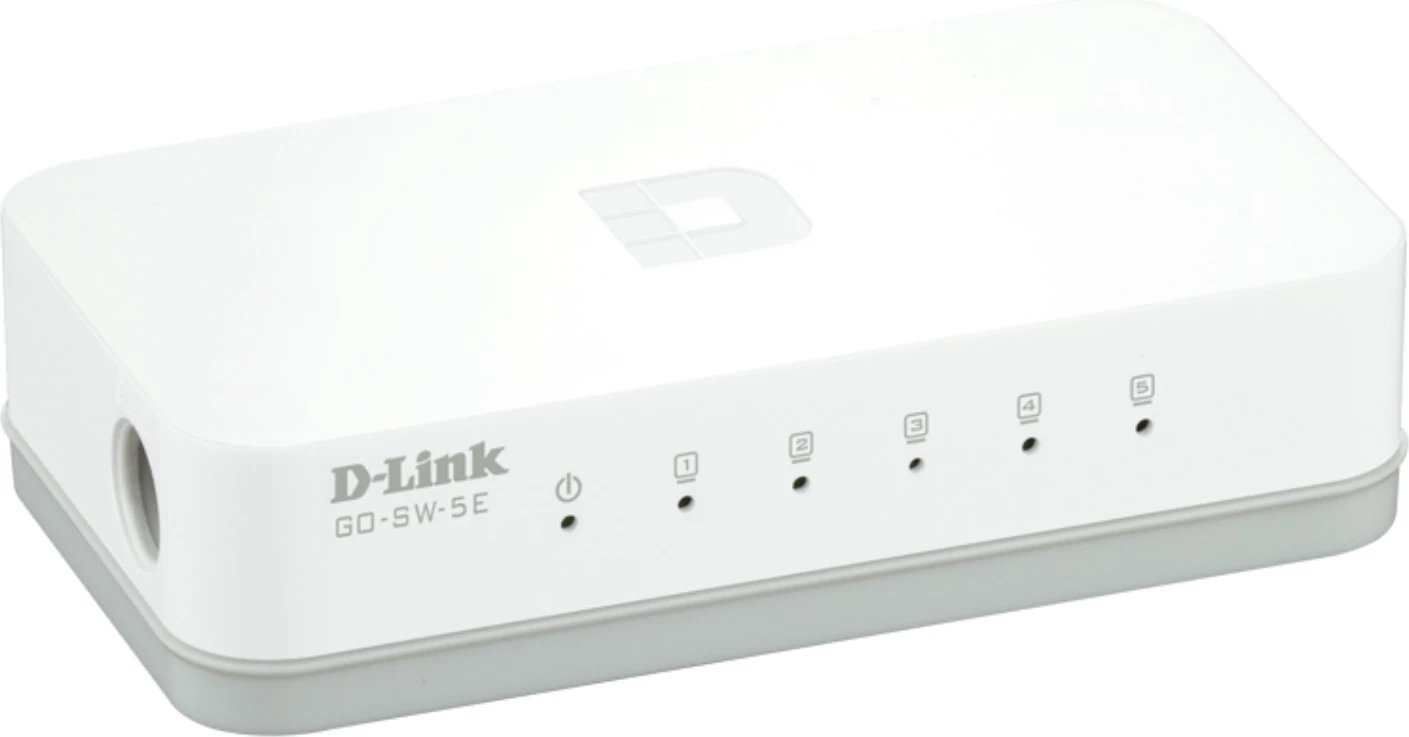 Switch D-Link, GO‑SW‑5E, i bardhë