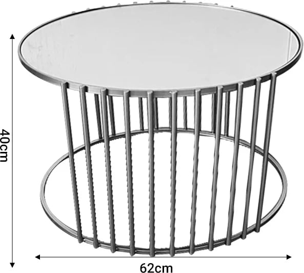 Set tavolinash kafeje Boron Inart, metalik, ngjyrë ari, 2 copë