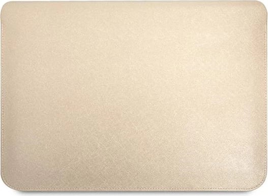 Mbështjellës laptopi Guess Saffiano Triangle Logo, 14", Bezhe