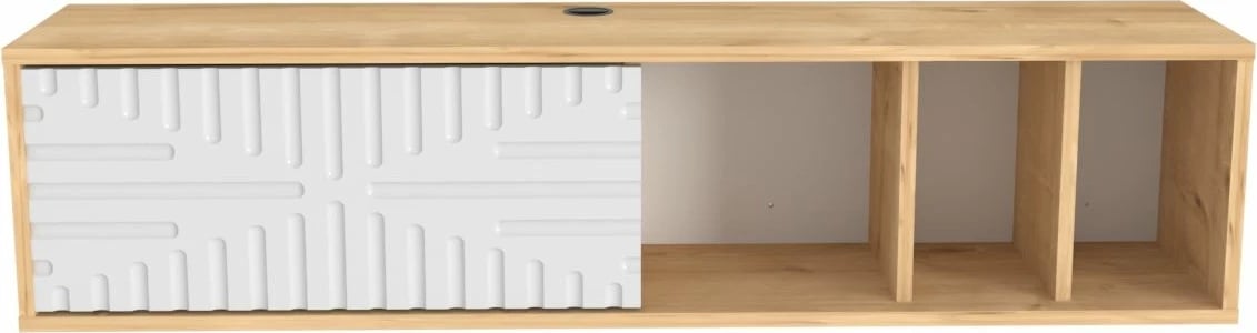 Komodë TV Skye Decor, e varur, ngjyrë lis safir dhe e bardhë