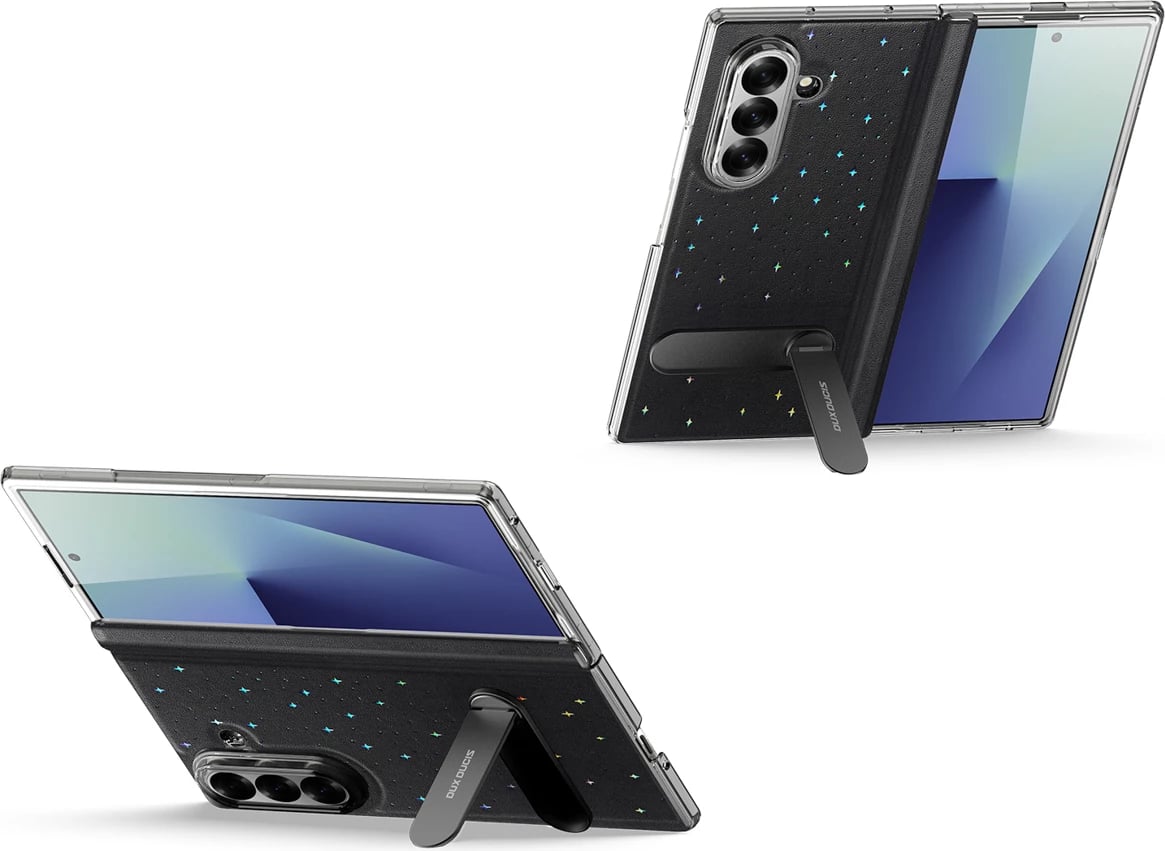 Mbështjellës Dux Ducis Stex për Samsung Galaxy Z Fold 7, me stand 360°, me xham të temperuar, i zi