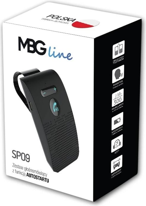 Altoparlant për veturë MBG line LINE SP09, Bluetooth 5.0, i zi