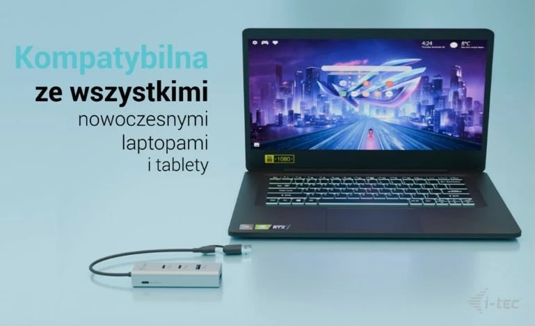 HUB metalik i-tec CAHUBMETAL2A2CPD, 2x USB-C, 2x USB-A, Power Delivery 85W, zi