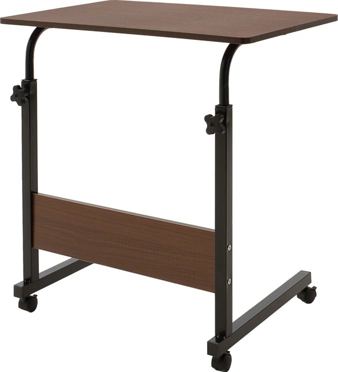 Tavolinë metalike për kompjuter, ngjyrë arre, Piper, 60x40x69-90cm