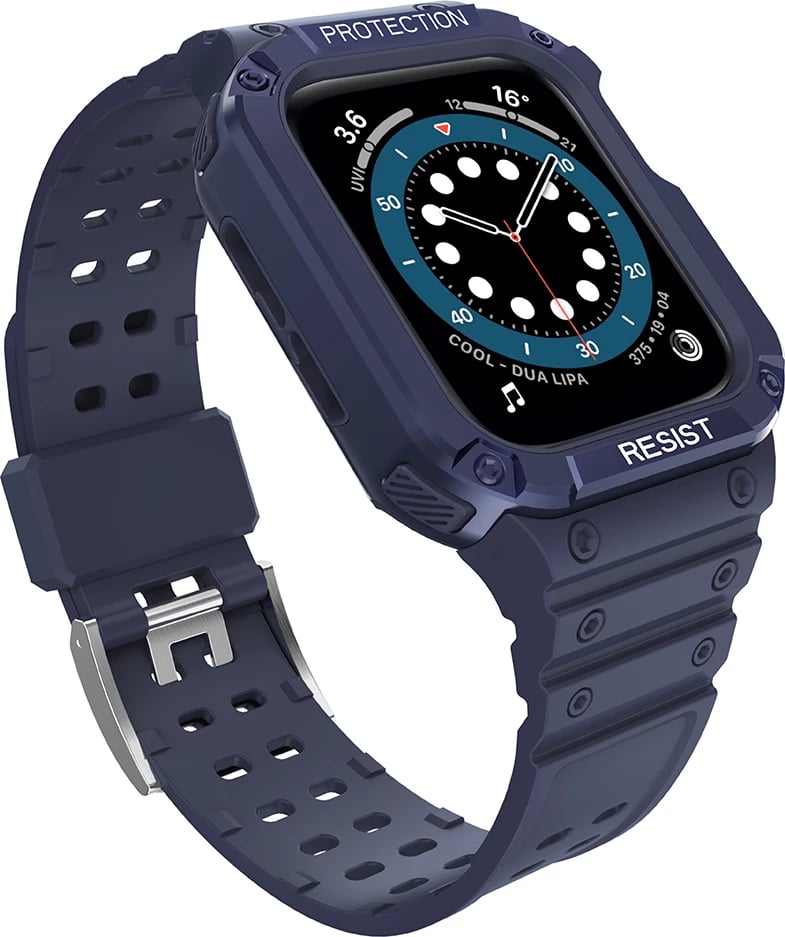 Rrip mbrojtës me kasë Hurtel për Apple Watch 9/8/7/6/5/4/3/2/SE/SE2, 41/40/38mm, Blu