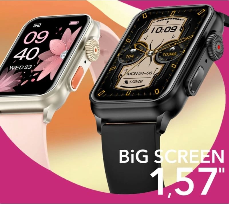 Smartwatch për femra Rubicon, zi/kaltër e errët