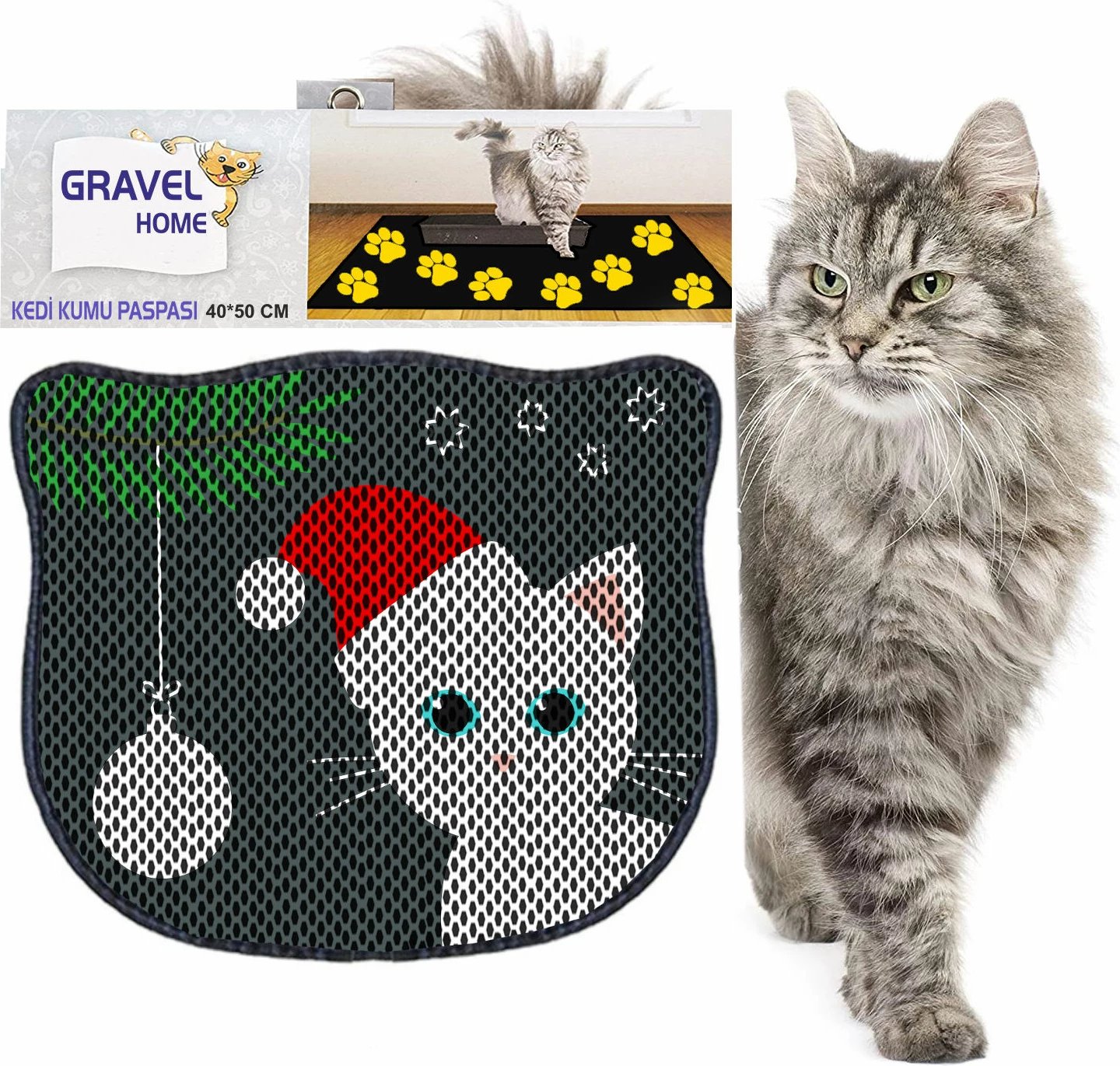 Tapet për rërë mace, shumëngjyrësh, Paws & Whiskers, Kdkafa0185, 40x50cm