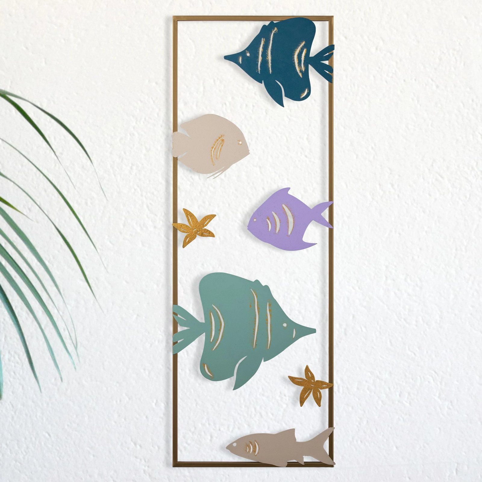 Aksesor dekorativ metalik Wallity, akuarium, shumëngjyrësh, 32x5x90cm