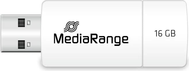 USB stick MediaRange 16GB, USB 2.0, slider, verdhë