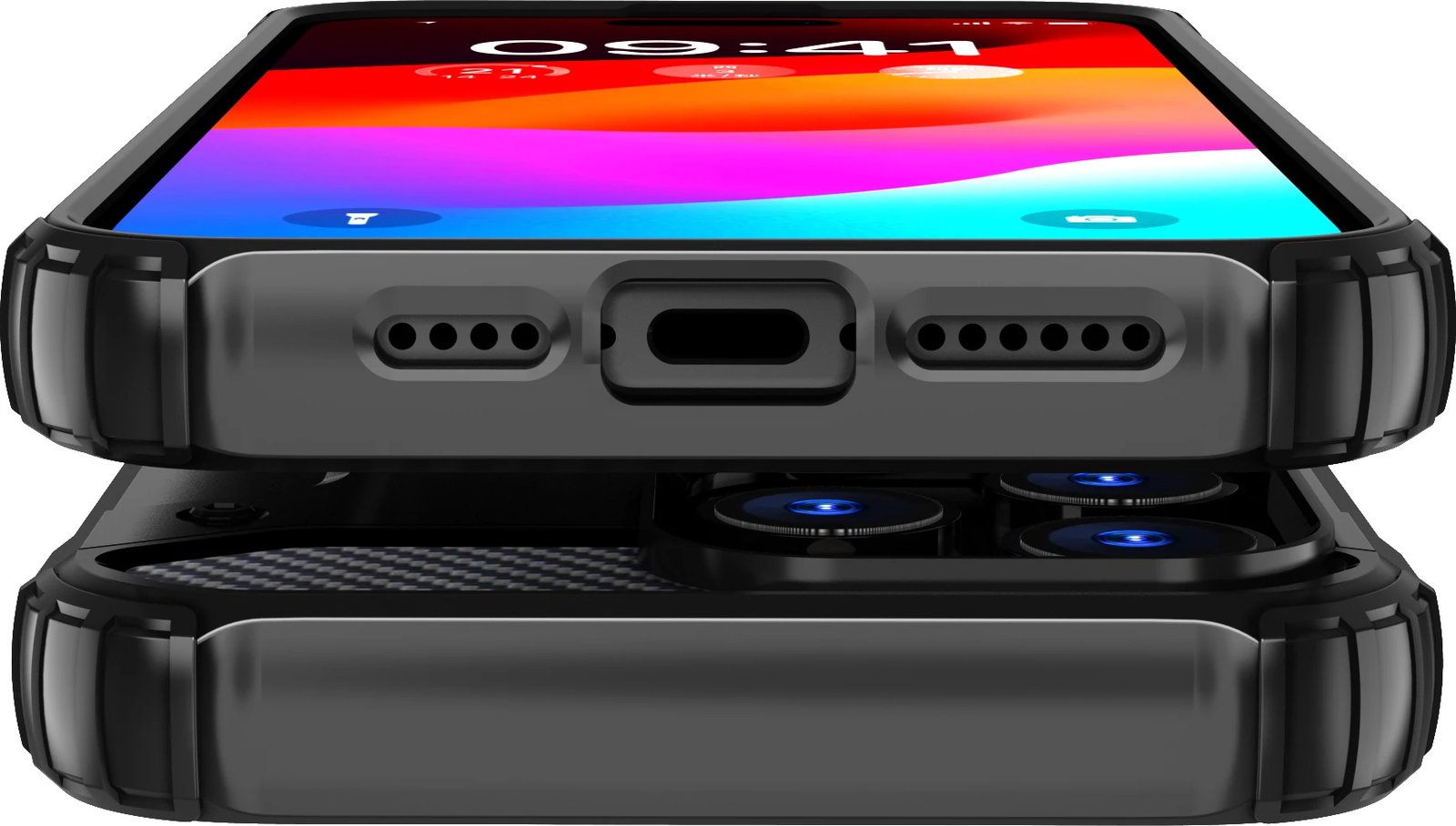 Mbështjellës Hurtel Hybrid Armor për iPhone 15 Pro Max, blu