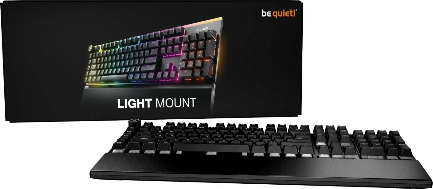 Tastierë mekanike be quiet! Light Mount Silent Tactile US ANSI, wireless, me ndriçim ARGB, e zezë