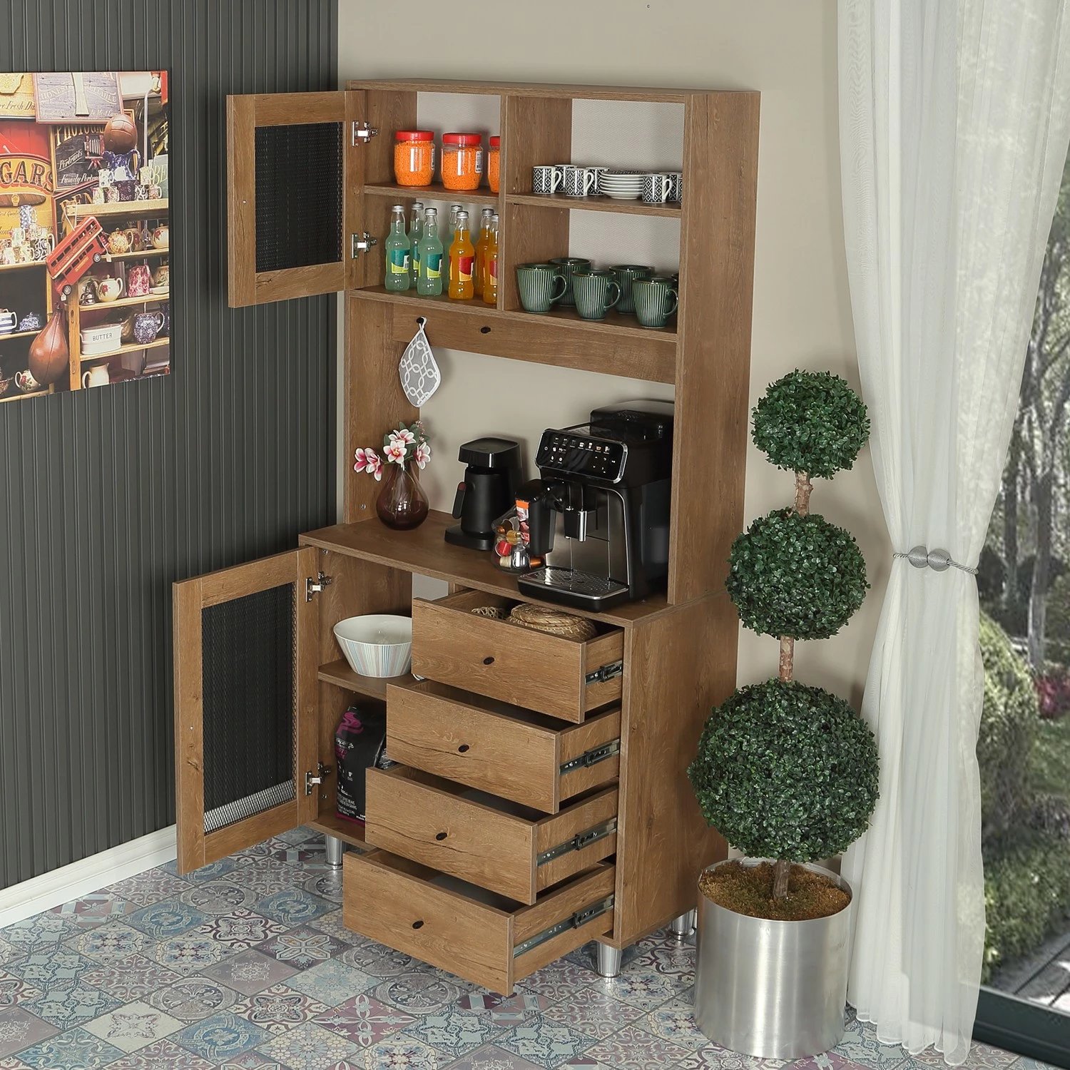 Dollap multifunksional, ngjyrë lisi kaukazian, Grano 96