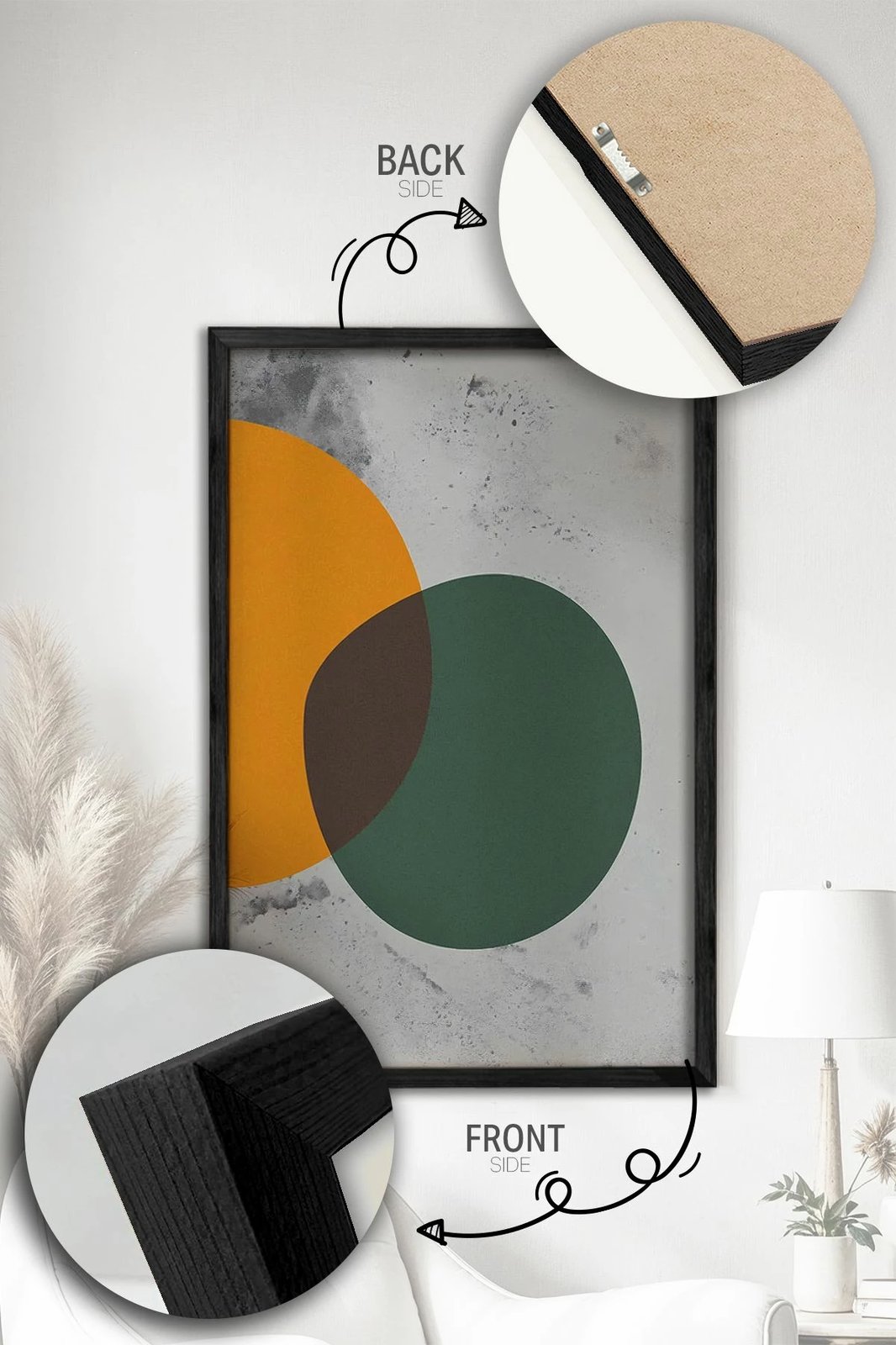 Pikturë dekorative me kornizë (2 copë), model Ersy2Lımodel8-Sıyah, Wallity