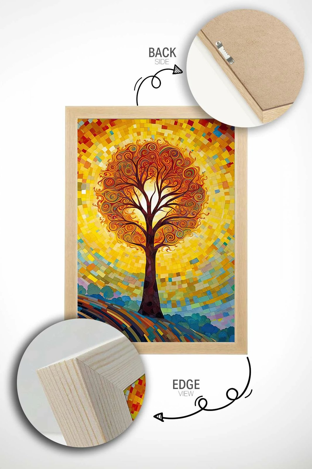 Pikturë dekorative me kornizë, shumëngjyrëshe, Wallity, Mscartmdl12, 33x48cm