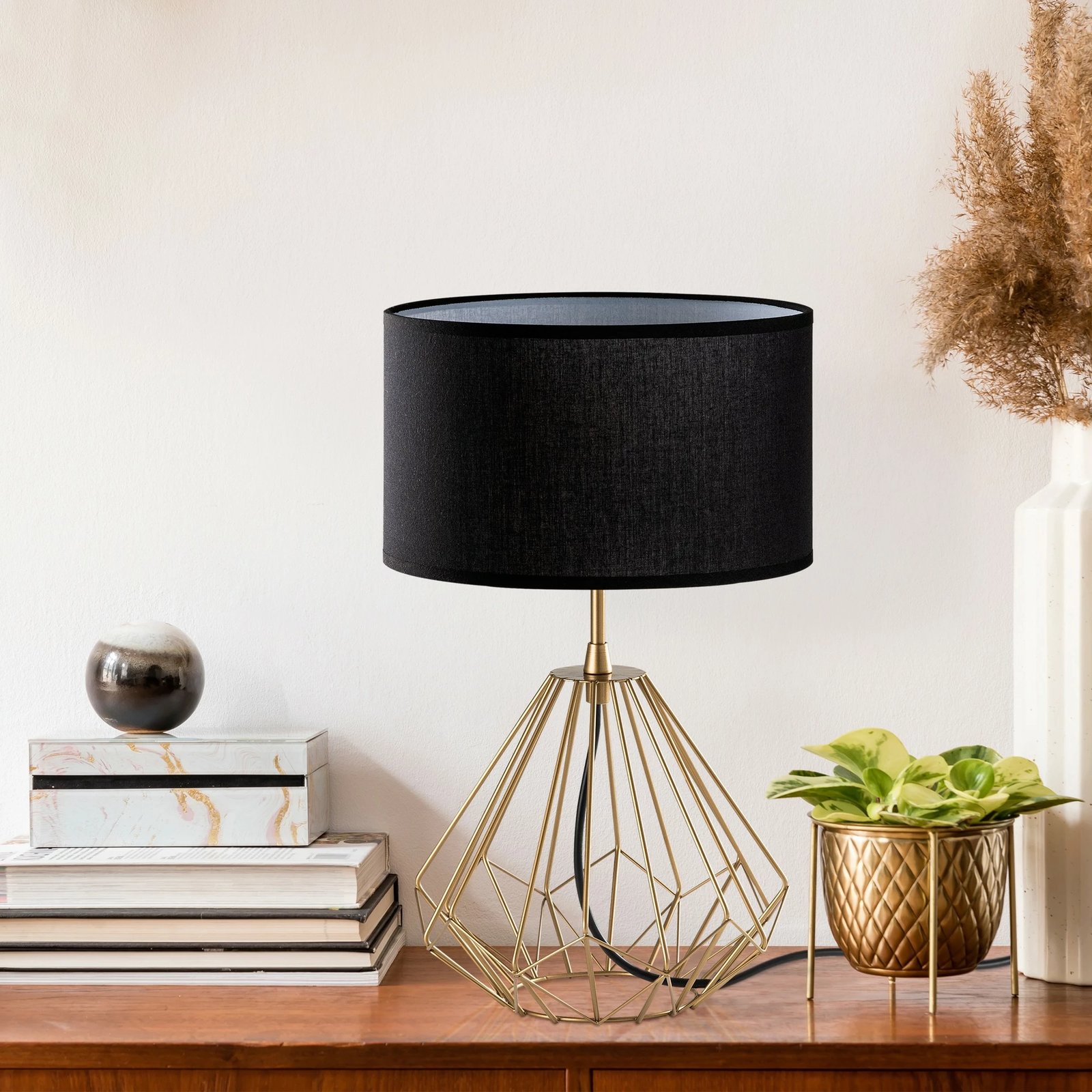 Set llamba tavoline Opviq, Diamond, ngjyrë ari, S-710 (2 copë)