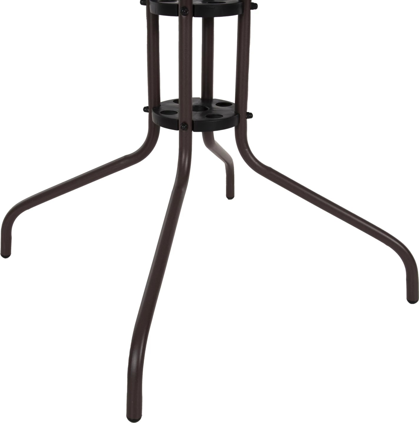 Tavolinë e jashtme katrore FIGO FH5972.02, ngjyrë kafe, metal-xham, 80x80x71 cm