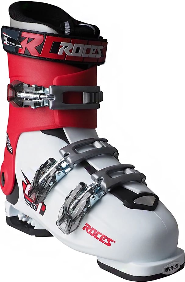 Çizme skijimi Roces unisex, të bardha-kuqe
