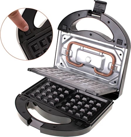 Aparat sandviçi/grilli/wafflesh 3‑në‑1, Mesko, MS 3045, 750–1000W, pllaka të këmbyeshme, zezë‑argjend