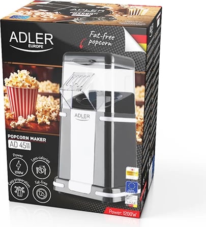 Aparat për kokoshka, Adler, AD 4511, 1200 W, pa vaj, gri