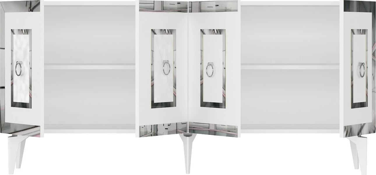 Konsol Skye Decor, e bardhë, argjend