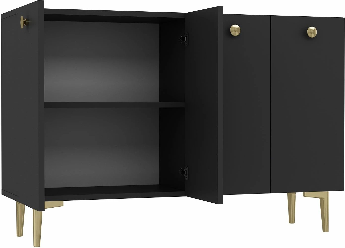 Konsol Skye Decor, ngjyrë antracit dhe ari, Betty