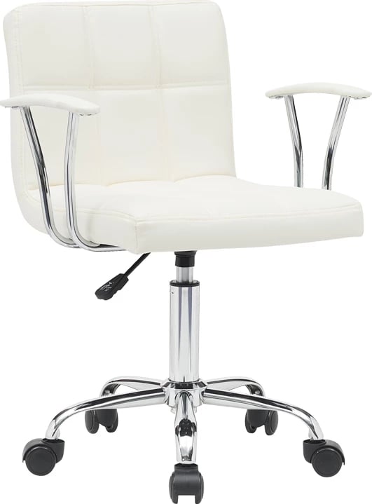 Karrige zyre Buleco pu e bardhë 56x46x74-86cm