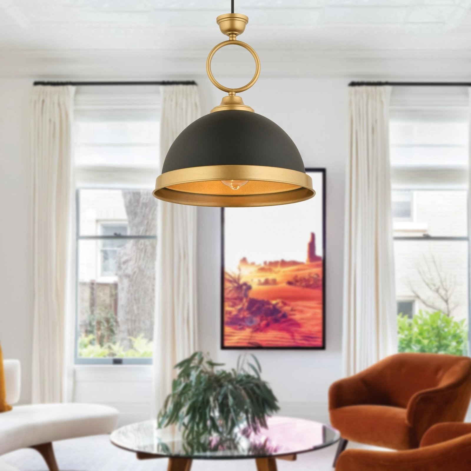 Llambë tavani Opviq, model YM-5 Cember, ngjyrë e zezë Llambë tavani Opviq, model YM-5 Cember, ngjyrë e zezë