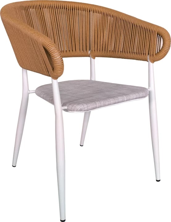 Tavolinë me karrige Kliton-Raven set prej 5 FOLEJA alumini ngjyrë e bardhë 150x80x74cm