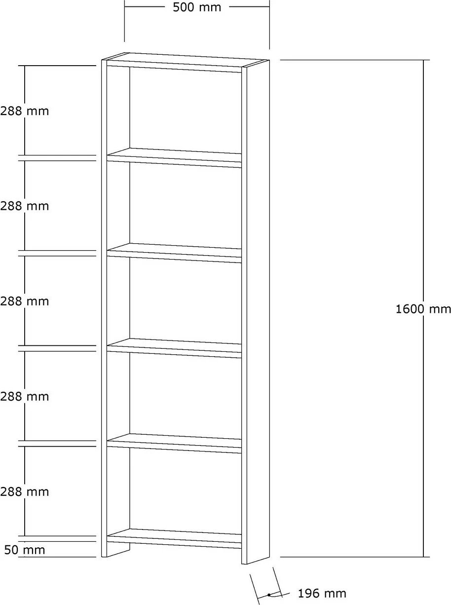 Raft librash Hanah Home, i bardhë, dizajn skandinav