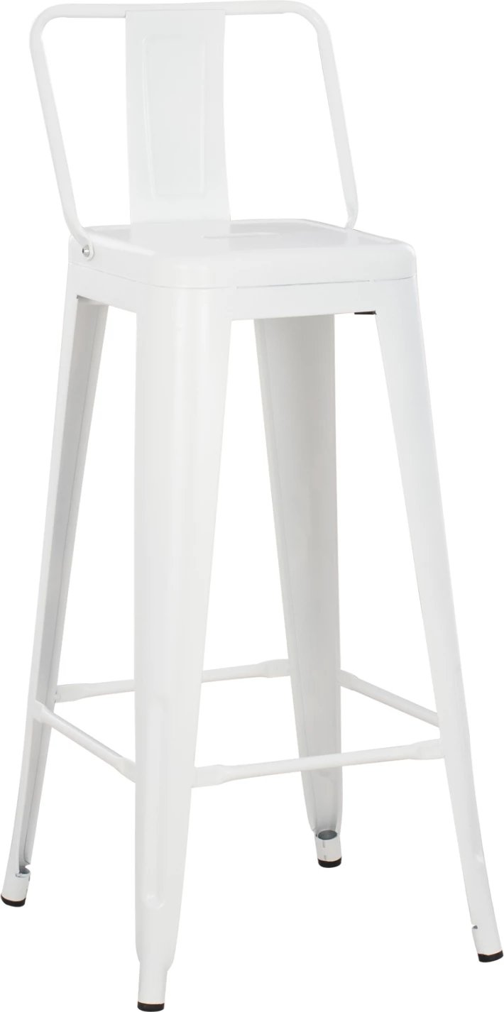Karrige për bar me mbështetëse MELITA-PRO FH8643.41 metalike, ngjyrë e bardhë mat, 42x42x100H cm