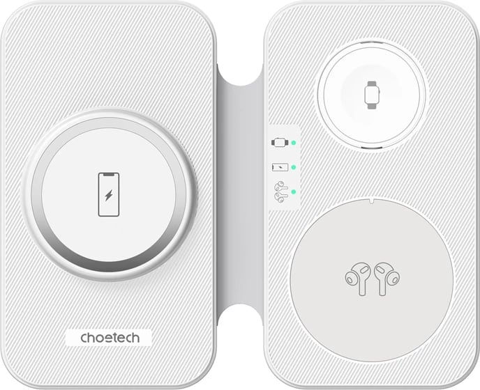 Karikues wireless 3-në-1 Choetech T616-F, i bardhë