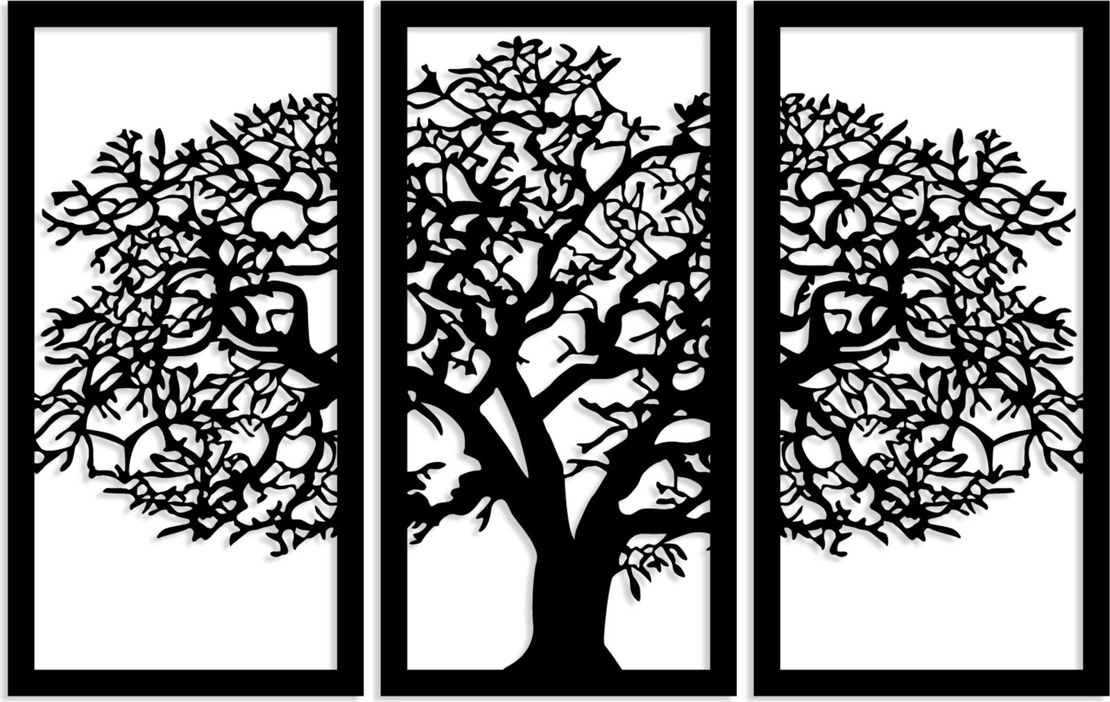 Aksesor dekorativ muri prej druri, Wallity, Ağaç 5, ngjyrë e zezë, 66x105cm