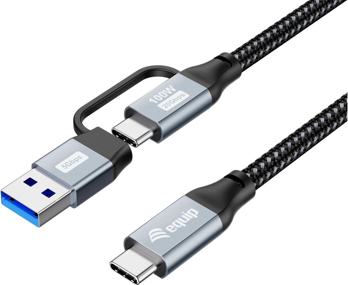 Kabllo USB-C 3.2 Equip 3m, 20Gbps, e zezë