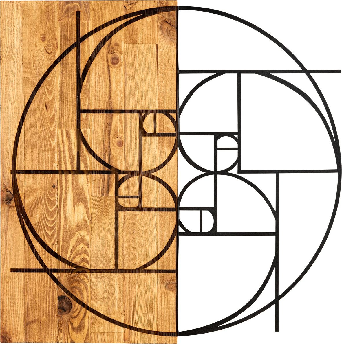 Aksesor dekorativ muri prej druri, Wallity, ngjyrë ari