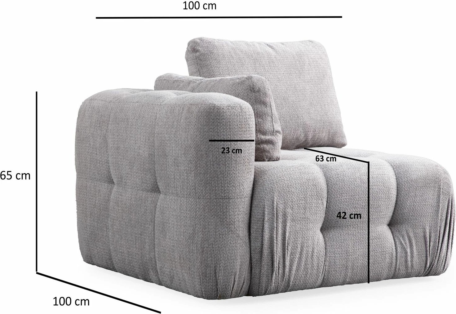 Kënd divan Atelier del Sofa Amaris, 2 vende me pouffe, ngjyrë gri e çelët Kënd divan Atelier del Sofa Amaris, 2 vende me pouffe, ngjyrë gri e çelët